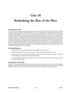 Unit 18 Rethinking the Rise of the West