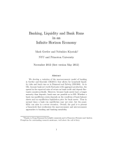 Banking, Liquidity and Bank Runs in an Infinite Horizon Economy