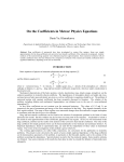 On the Coefficients in Meteor Physics Equations