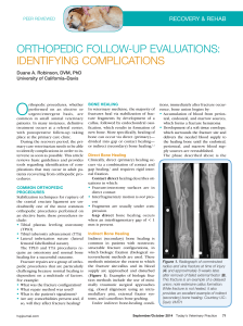 OrthOPedic FOllOw-UP evalUatiOns: identiFying cOmPlicatiOns