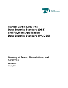 PCI DSS glossary of terms - PCI Security Standards Council