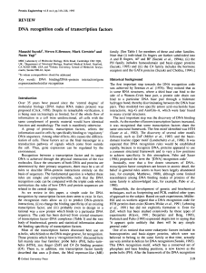 DNA recognition code of transcription factors