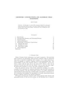 GEOMETRIC CONSTRUCTIONS AND ALGEBRAIC FIELD