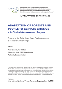 Adaptation of Forests and People to Climate Change – A global