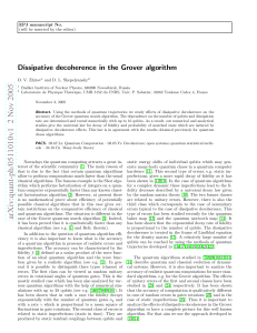 Dissipative decoherence in the Grover algorithm