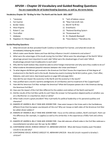 APUSH – Chapter 20 Vocabulary and Guided Reading Questions
