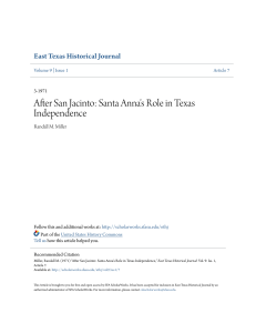 After San Jacinto: Santa Anna`s Role in Texas Independence