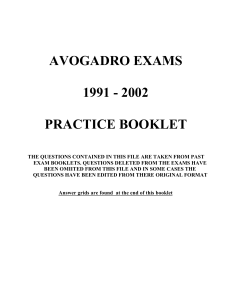 AVOGADRO EXAMS 1991 - 2002 PRACTICE BOOKLET