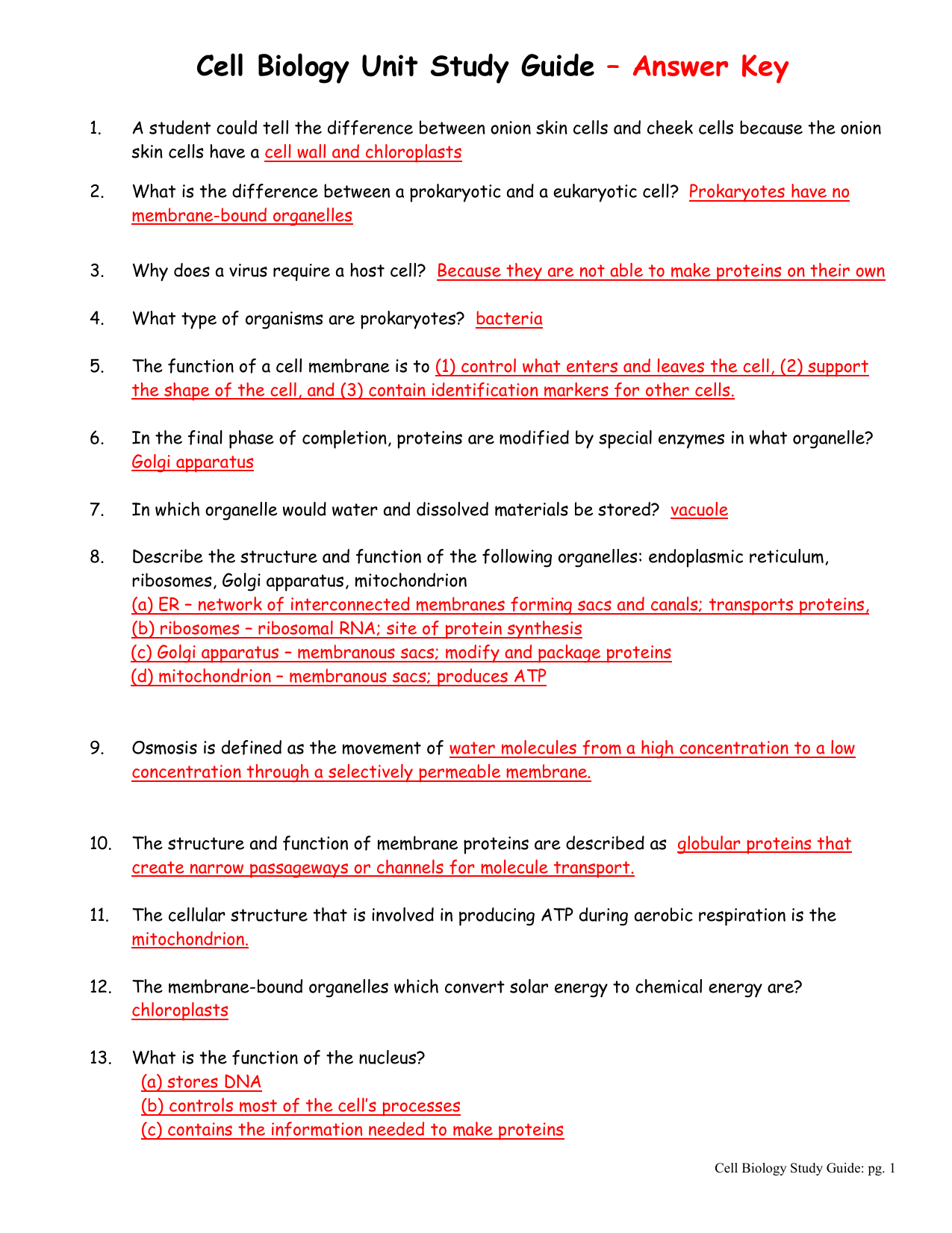 cell biology nptel assignment answers