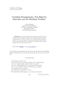 Counting Derangements, Non Bijective Functions and