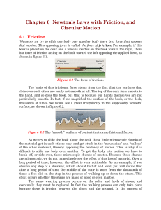 Chapter 6 Newton`s Laws with Friction, and Circular Motion