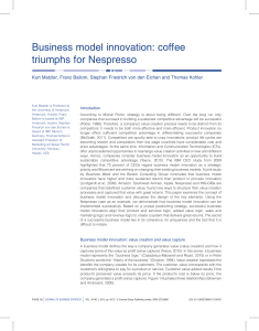 Business model innovation: coffee triumphs for Nespresso
