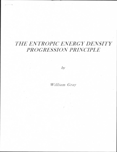 THE ENTROPIC ENERGY DENSITY PROGRESSION PRINCIPLE