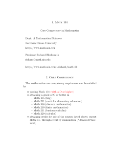 Week 1 Lecture Notes - NIU Math
