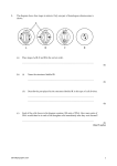 1. The diagram shows four stages in mitosis. Only one pair of