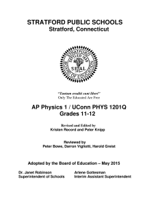 AP/UConn ECE Physics 1 - Stratford Public Schools