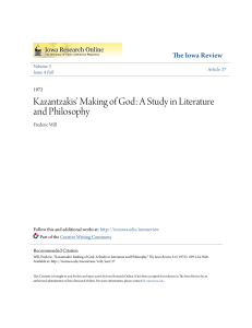 Kazantzakis` Making of God: A Study in Literature and Philosophy