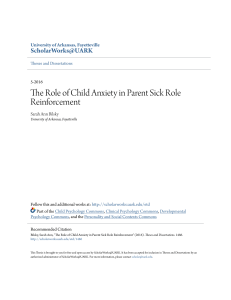 The Role of Child Anxiety in Parent Sick Role Reinforcement