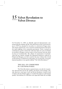 15 Velvet Revolution to Velvet Divorce