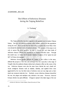 The Effects of Infectious Diseases during the Taiping Rebellion