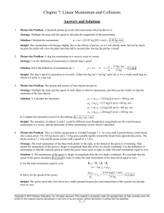 Chapter 7: Linear Momentum and Collisions