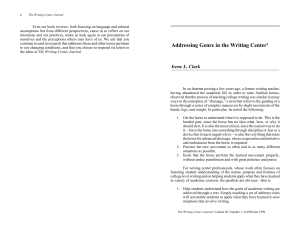 Addressing Genre in the Writing Center1