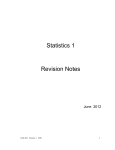 Statistics 1 Revision Notes
