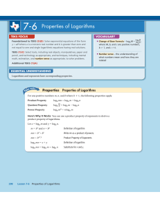 7-6 Properties of Logarithms