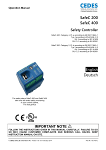 SafeC 200 SafeC 400 Safety Controller