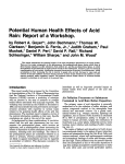 Potential Human Health Effects of Acid Rain