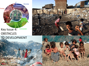 Key Issue 4: OBSTACLES TO DEVELOPMENT