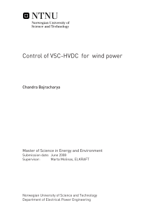 Control of VSC-HVDC for wind power