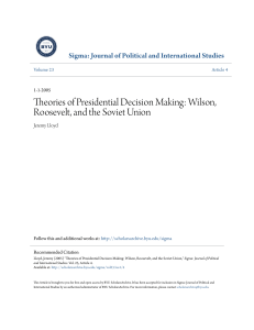 Theories of Presidential Decision Making: Wilson, Roosevelt, and