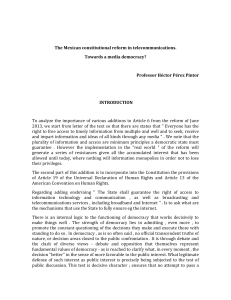 The Mexican constitutional reform in telecommunications. Towards a