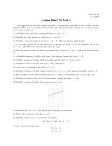 Review Sheet for Test 3