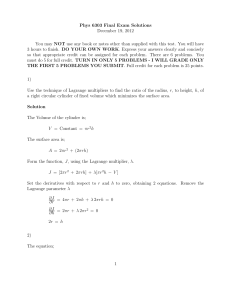 Phys 6303 Final Exam Solutions December 19, 2012 You may NOT