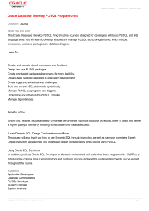 Oracle Database: Develop PL/SQL Program Units