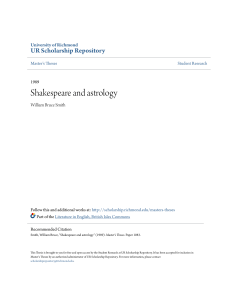 Shakespeare and astrology - UR Scholarship Repository