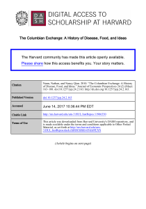 The Columbian Exchange: A History of Disease