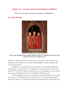 Chapter 16 – Learning About World Religions: Buddhism