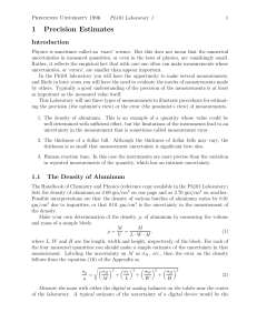 1 Precision Estimates - Physics Department, Princeton University