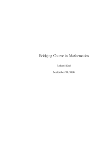 Bridging Course in Mathematics