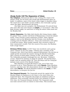 Study Guide #28 The Expansion of Islam