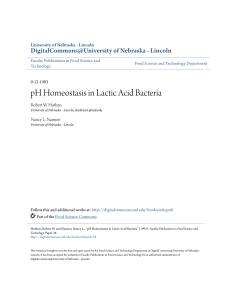 pH Homeostasis in Lactic Acid Bacteria