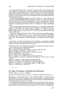 The Amino Acid Sequence of Chlorella fusca Plastocyanin