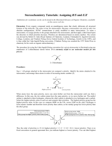 Stereochemistry Tutorials: Assigning R/S and E/Z