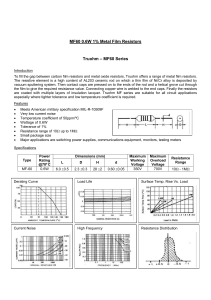 MF60 0.6W 1% Metal Film Resistors Truohm – MF60