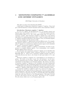 Monotone complete C*-algebras and generic dynamics