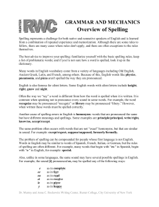 Overview of Spelling