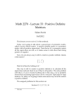 Math 2270 - Lecture 33 : Positive Definite Matrices